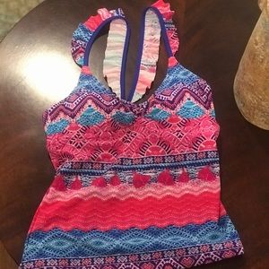 3/$15 Raisins Tribal Pattern Tankini Top w Angel Wings
